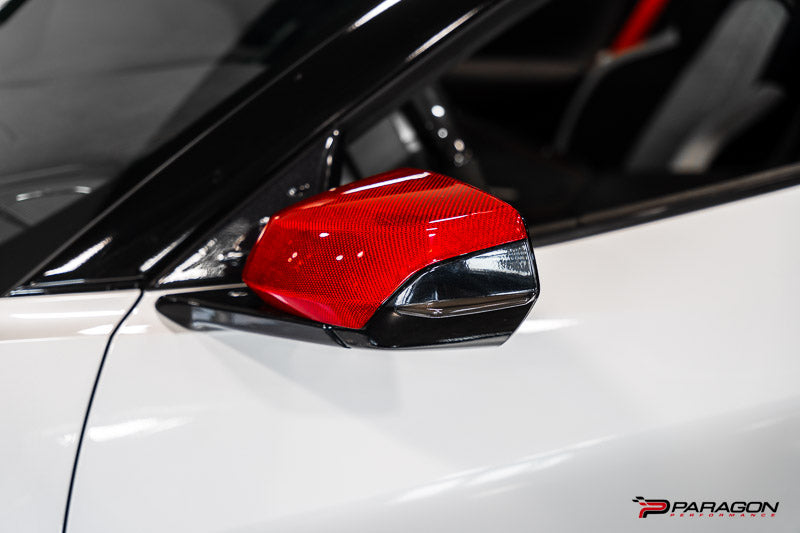 CCS C8 Corvette Red Carbon Fiber Mirror Overlays