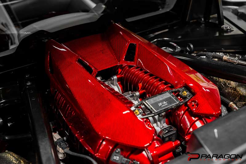 CCS C8 Corvette Z06 LT6 Red Carbon Fiber Engine Cover