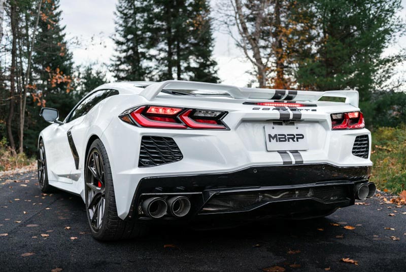 MBRP C8 Corvette 3" Stainless Steel NPP Valved Catback Exhaust - Quad Tips w/ Carbon Fiber Tips