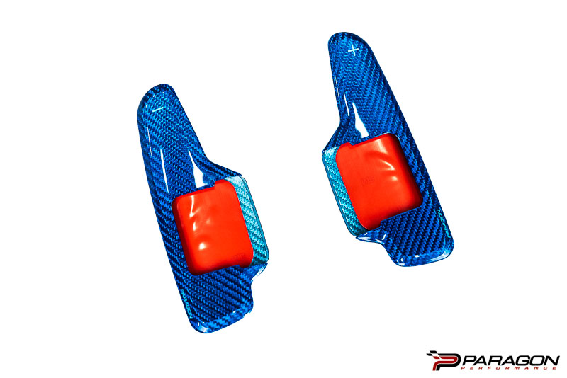 Paragon C8 Corvette Paddle Shifter Covers - Blue Carbon Fiber