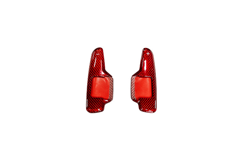 Paragon C8 Corvette Paddle Shifter Covers - Red Carbon Fiber