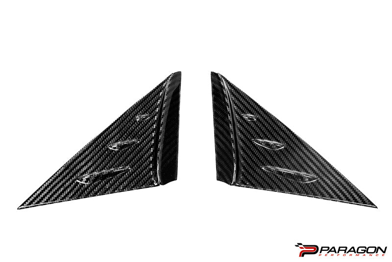Paragon C8 Corvette Carbon Fiber Anti-Buffeting A Pillar Trim Overlay