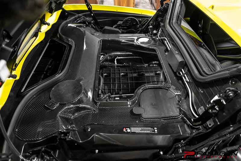 Paragon C8 Corvette Carbon Fiber Clear Engine Cover - Convertible