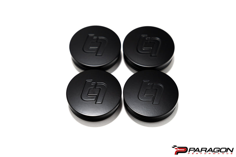 Titan 7 Machine Black Center Caps - C8 Corvette
