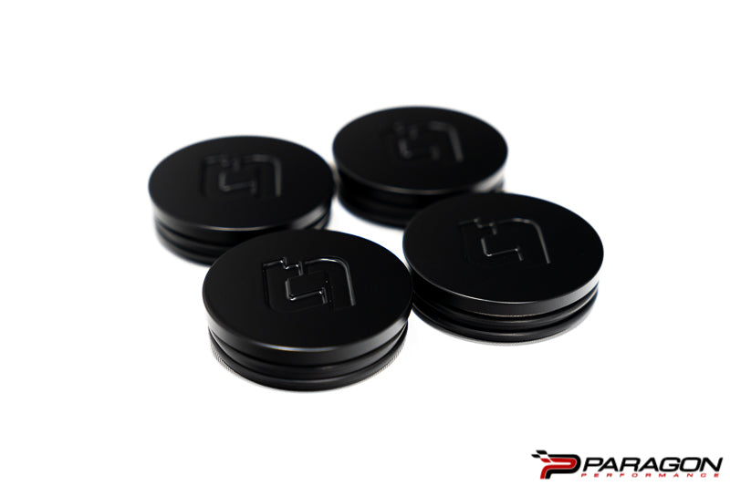 Titan 7 Machine Black Center Caps - C8 Corvette