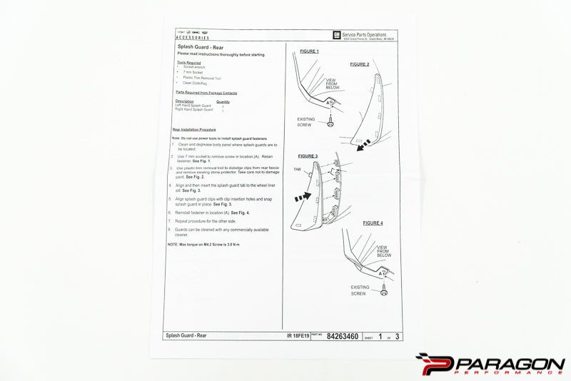 C8 Corvette Front Splash Guards - Stingray