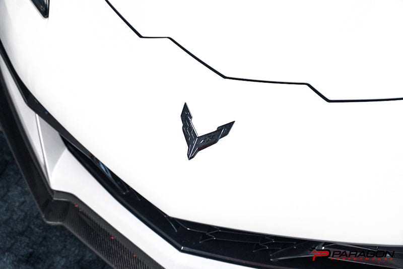GM OEM 23+ Z06 Dark Stealth Crossed Flags Emblems
