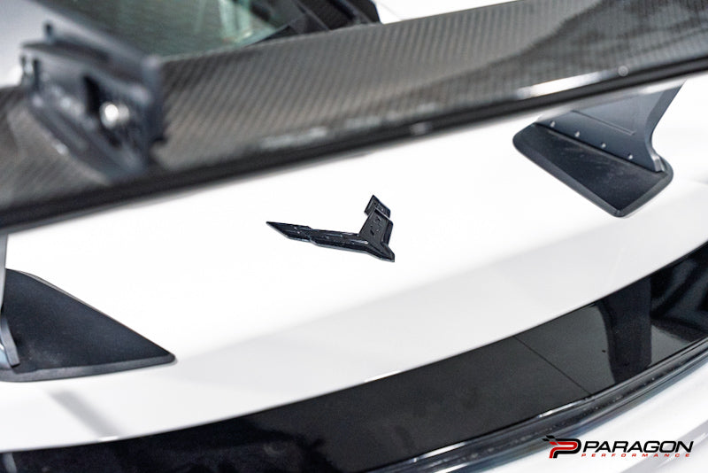 GM OEM 23+ Z06 Dark Stealth Crossed Flags Emblems