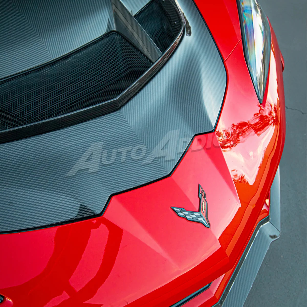 C8 Type-ZR1X ZTK Hood Functional Dry Carbon Fiber Double Sided 6PCS Kit