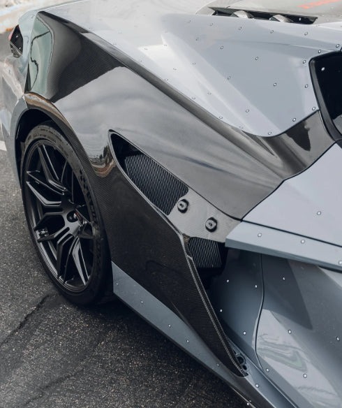 Auto Addict 2023-2026 Corvette C8 Type-ZR1 Carbon Fiber Rear Fenders Shell For Z06/E-Ray (Pair)