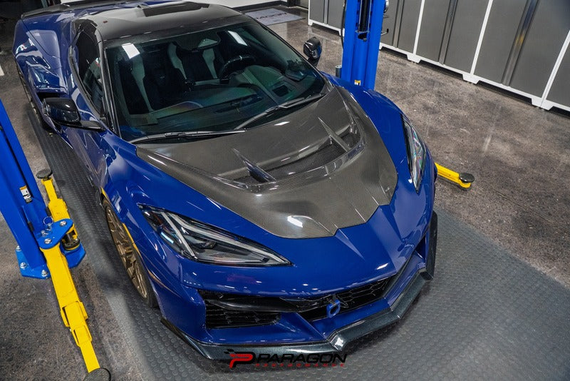 AGM C8 Corvette ZR1 Carbon Fiber Functional Race Spec Hood - With Air Duct