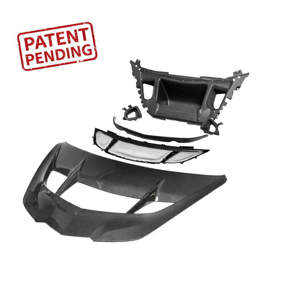 C8 Type-ZR1X ZTK Hood Functional Dry Carbon Fiber Double Sided 6PCS Kit