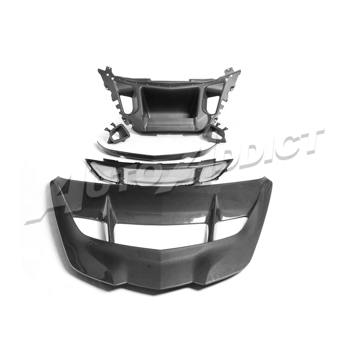 C8 Type-ZR1X ZTK Hood Functional Dry Carbon Fiber Double Sided 6PCS Kit