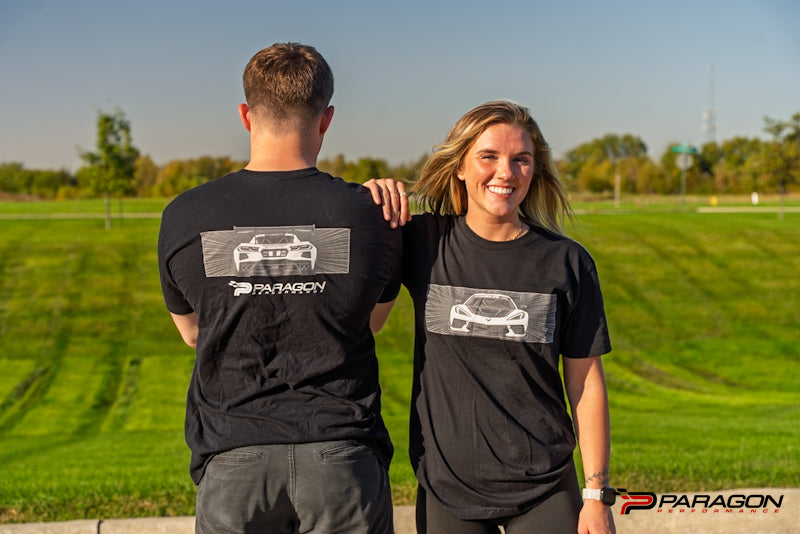 Paragon Performance Black T-Shirt with Dotty on the Front and Back