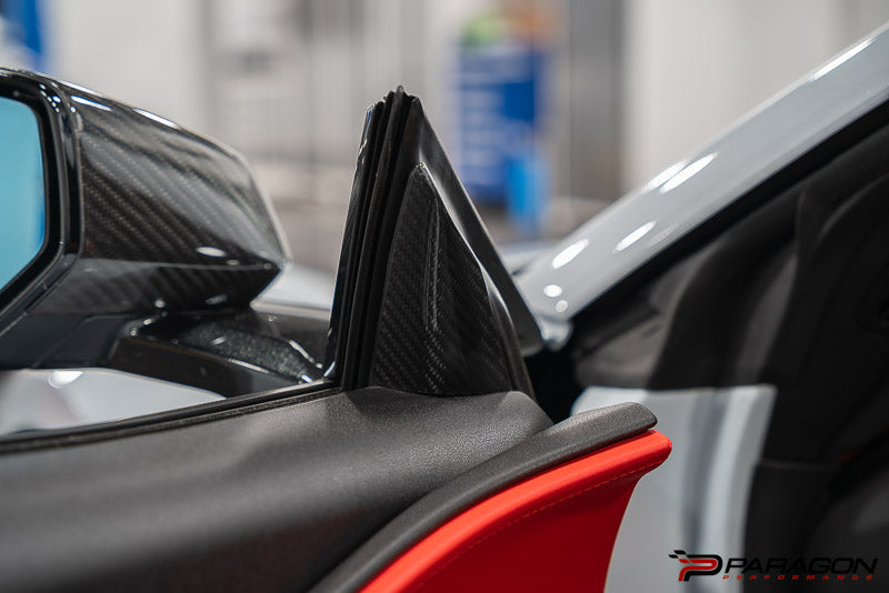 CCS C8 Corvette Carbon Fiber A Pillar Interior Trim Overlay