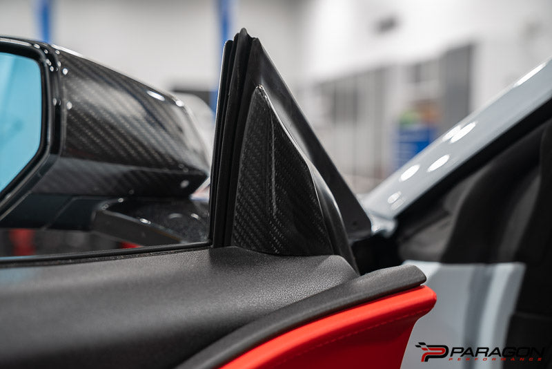 CCS C8 Corvette Carbon Fiber A Pillar Interior Trim Overlay