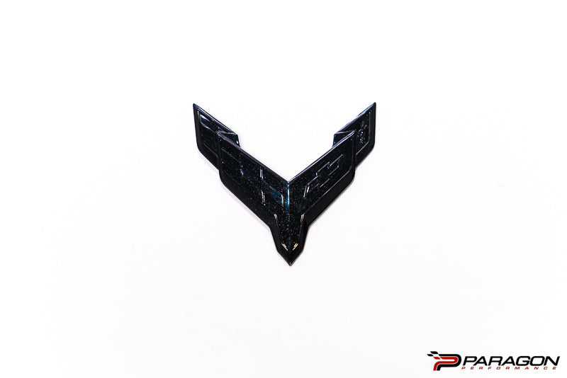 C8 Corvette Stealth Hood Emblem - Carbon Flash