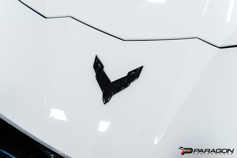 C8 Corvette Stealth Hood Emblem - Carbon Flash