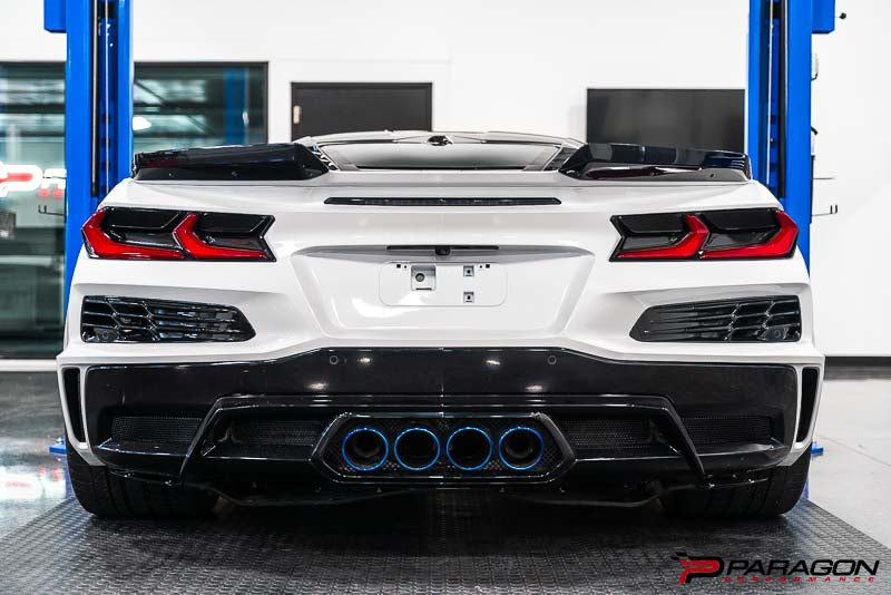 C8 Corvette Z06 Wicker Bill Spoiler Extension - Clear Smoke