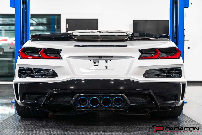 C8 Corvette Z06 Wicker Bill Spoiler Extension - Clear Smoke
