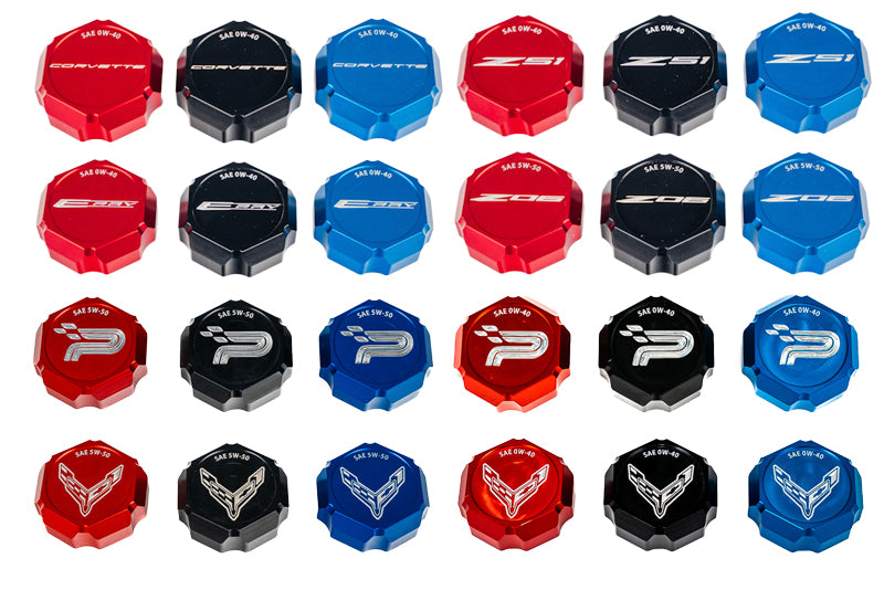 C8 Corvette Oil Cap Cover - Black, Blue or Red