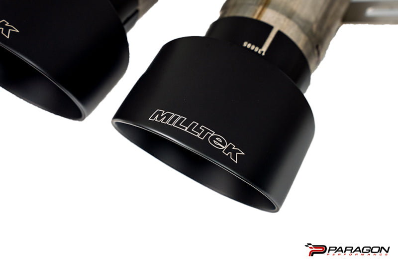 Milltek Valved cat back system with 80mm for Z06 - Black Tips