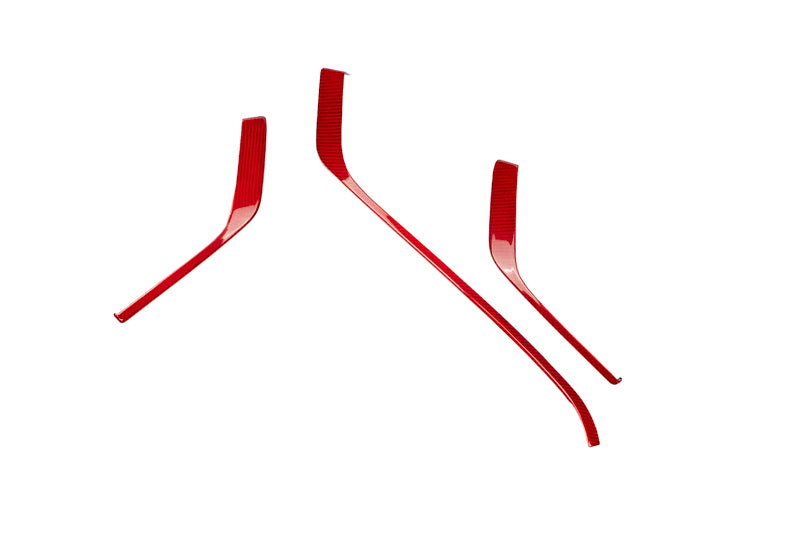 CCS C8 Corvette Carbon Fiber 3PC Upper Dashboard Trim - RED