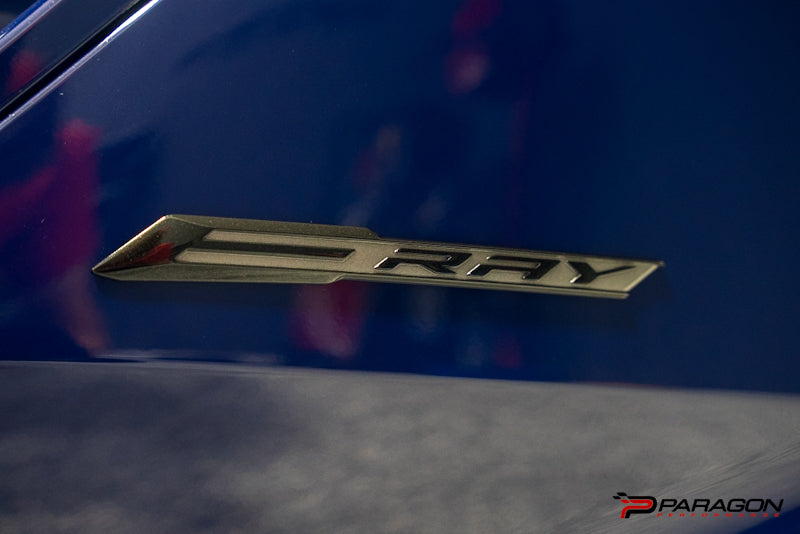 C8 Corvette Eray Emblem Grey - Pair 