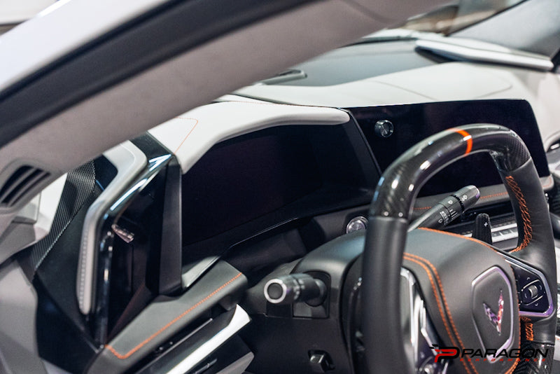 CCS 26+ C8 Corvette Carbon Fiber Gauge Cluster Trim Overlay
