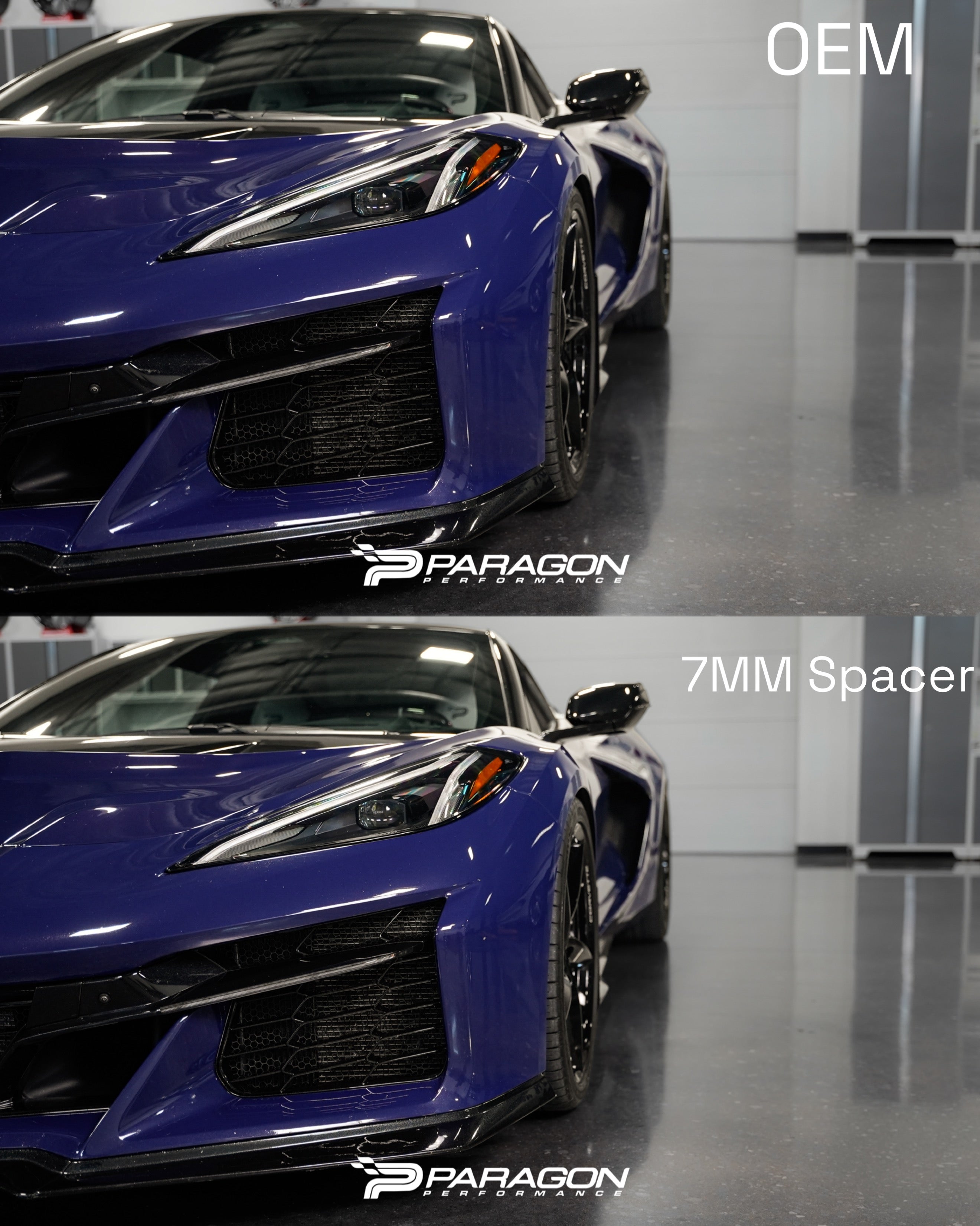 C8 Corvette Widebody 7mm Hub Centric Front Wheel Spacers With Extended Titanium Lug Nuts