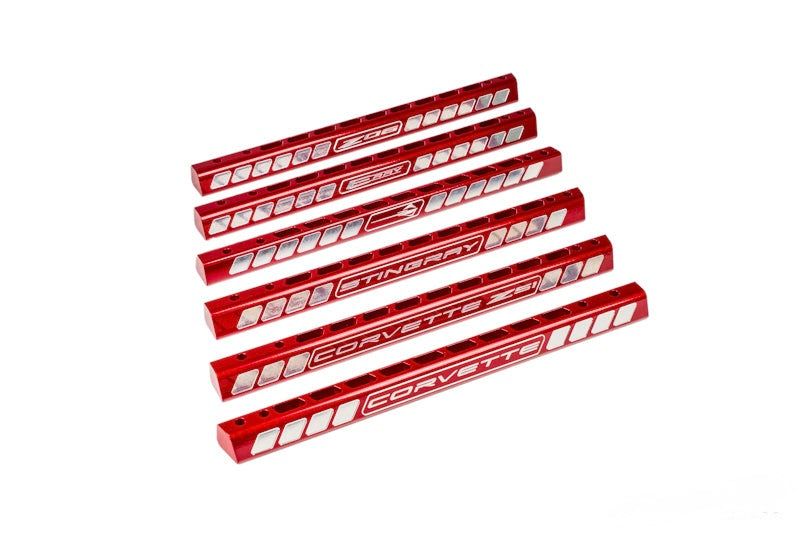 C8 Corvette Billet Strut Tower Support Bars - Red