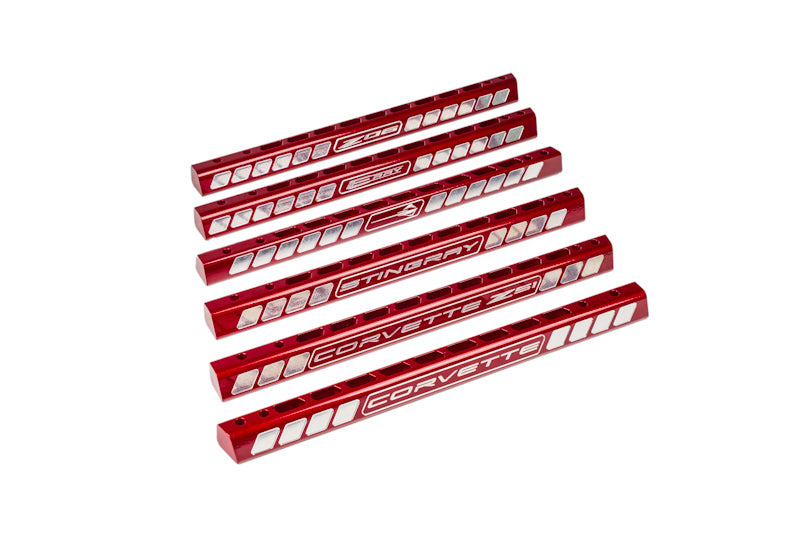C8 Corvette Billet Strut Tower Support Bars - Red