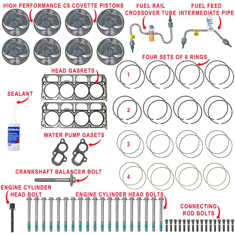 Lingenfelter MAHLE C8 Corvette LT2 Piston Kit - High Performance