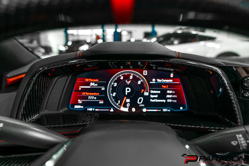 CCS C8 Corvette Carbon Fiber Gauge Cluster Trim Overlay