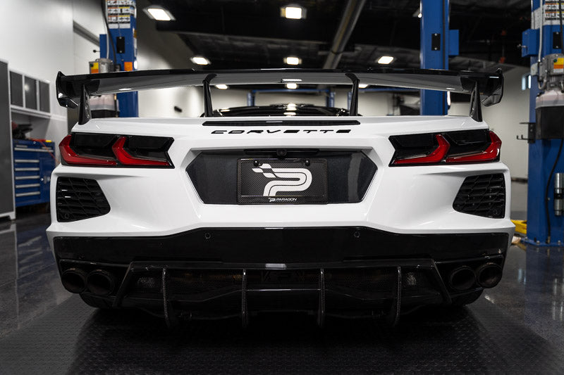 Paragon Performance C8 Corvette License Plate Insert - Carbon Fiber or Carbon Flash