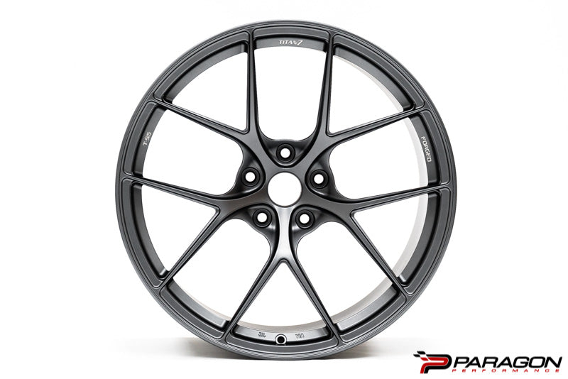 Titan 7 T-S5 19x9,20x11.5 5x120 Chevrolet C8  Corvette - Satin Titanium 