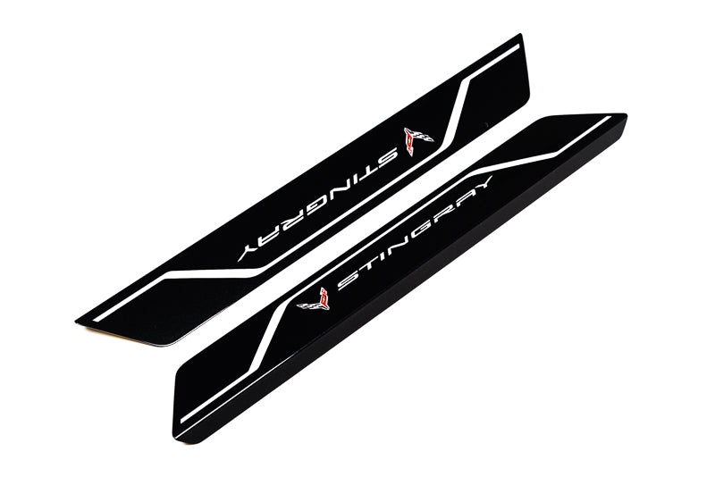 AMT C8 Corvette Carbon Flash "STINGRAY" Door Sill Plate Covers