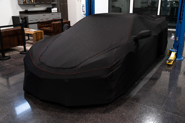 C8 Corvette Premium GM Car Cover - Black With access panels