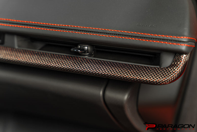 C8 Corvette Carbon Fiber Interior Trim - Red - 3 Pc Kit