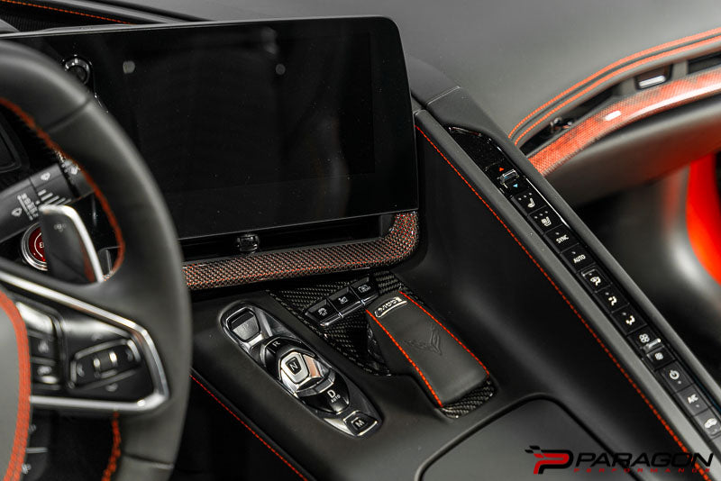 C8 Corvette Carbon Fiber Interior Trim - Red - 3 Pc Kit