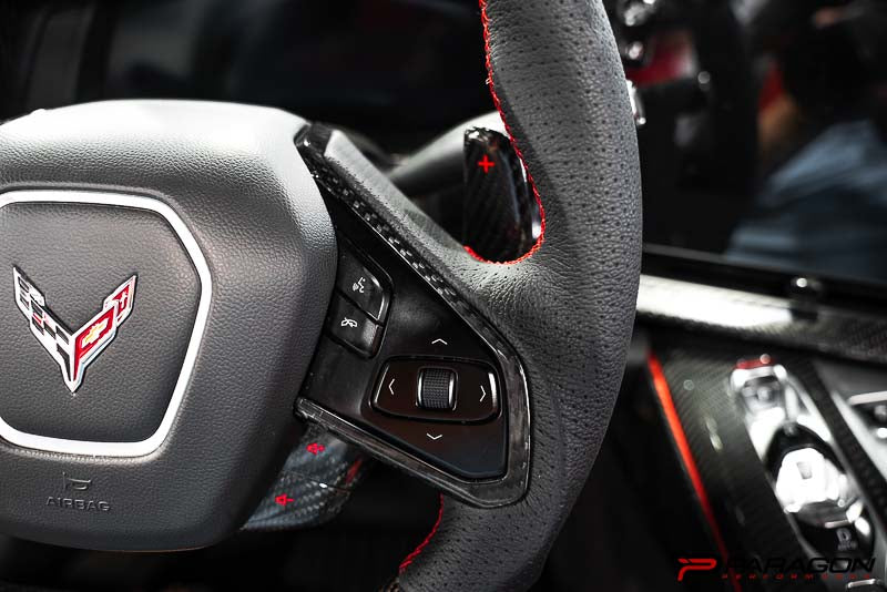 CCS C8 Corvette Carbon Fiber Steering Wheel Trim Covers