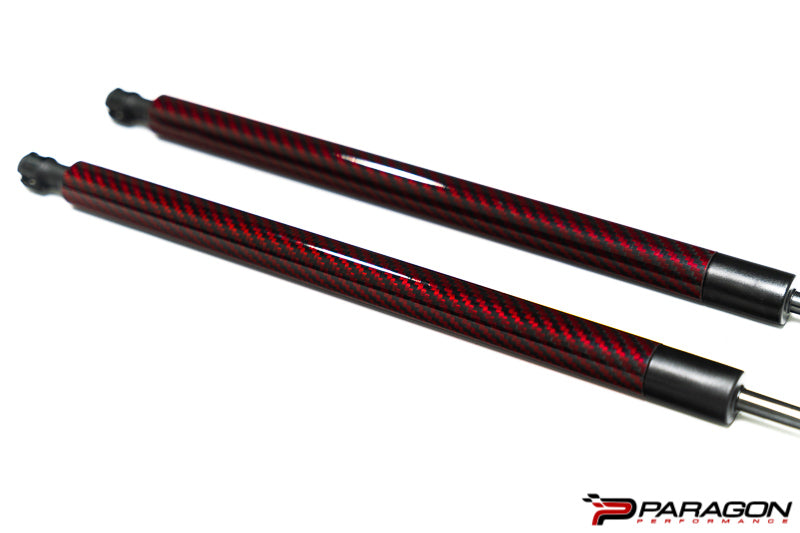 Paragon Performance C8 Corvette Carbon Fiber Hood Struts - Red