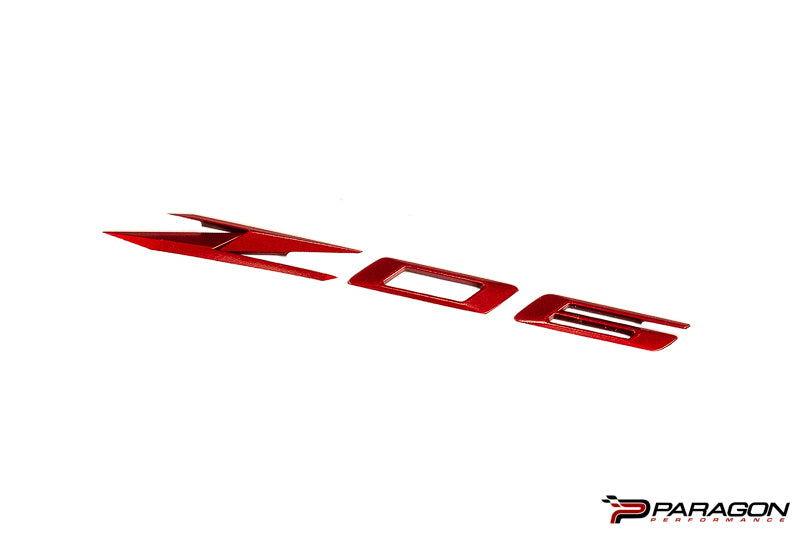 AutoTattoo C8 Corvette 70th Anniversary Edition Door Badge Nameplate Emblem - Chrome/Red (2-Piece Set)