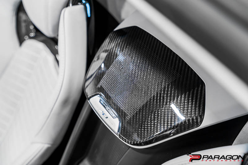 CCS C8 Corvette Carbon Fiber Waterfall Speaker Overlay with Flag