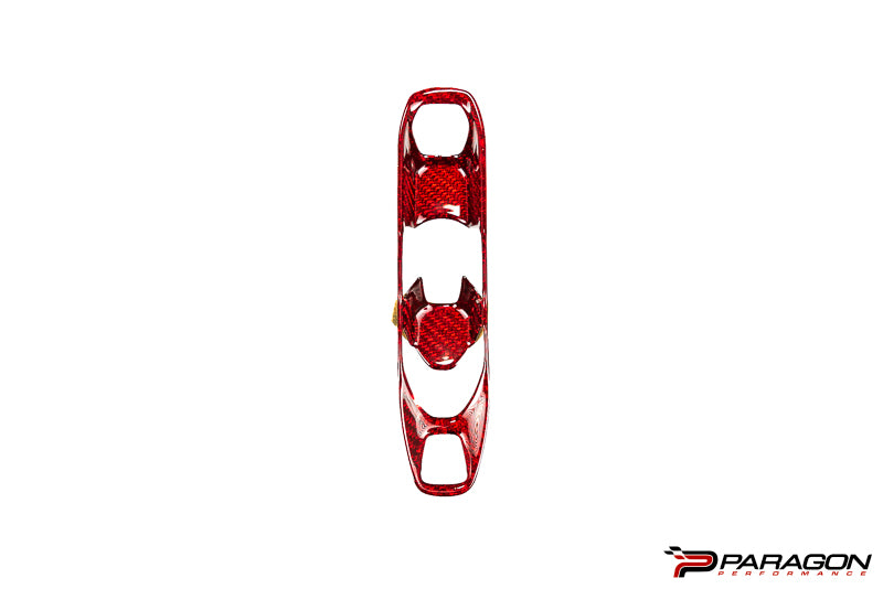 CCS C8 Corvette Red Carbon Fiber Transmission Control Outer Trim