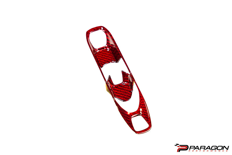 CCS C8 Corvette Red Carbon Fiber Transmission Control Outer Trim