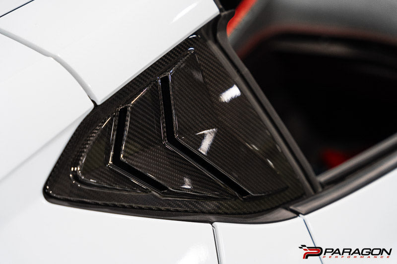 CCS C8 Corvette Vented Carbon Fiber B Pillar Trim Overlay - Coupe