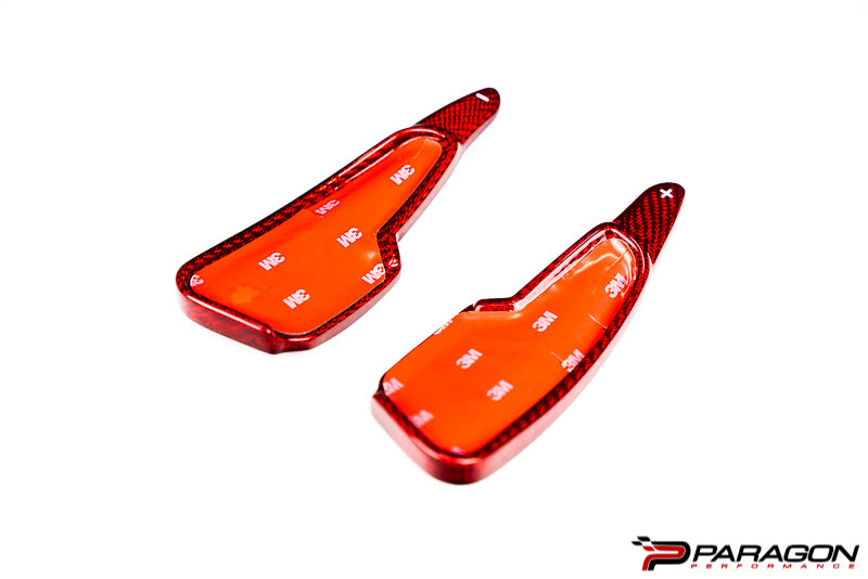 CCS C8 Corvette Carbon Fiber Paddle Shifter Extenders - Red