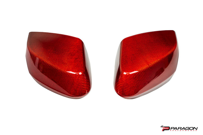 CCS C8 Corvette Red Carbon Fiber Mirror Overlays
