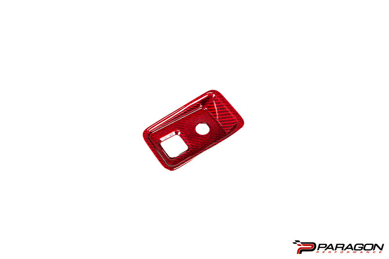 CCS C8 Corvette Red Carbon Fiber Parking Brake Cover